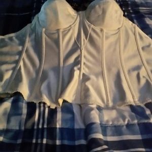 Longline bra with garter option